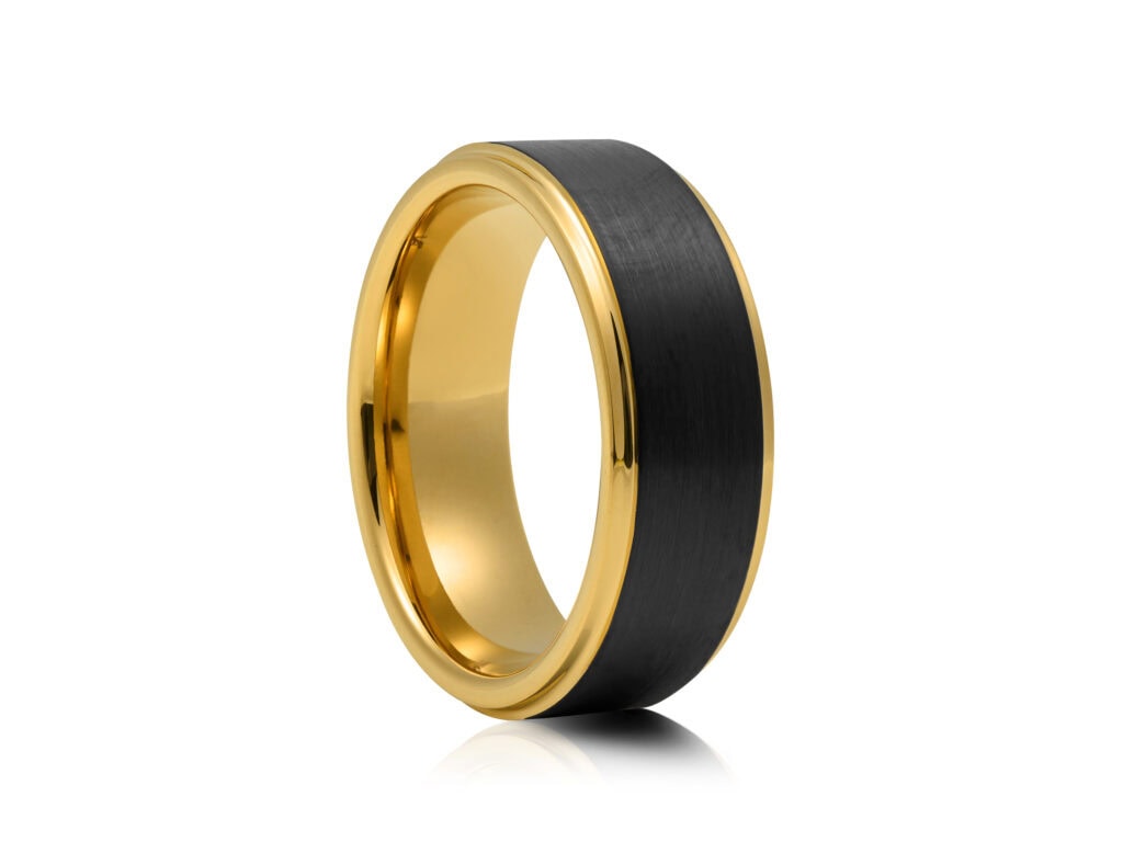 Black Tungsten Ring with Carbon Fibre Inlay TUR-910
