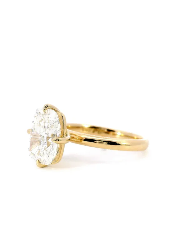 3ct Elongated Cushion Cut Solitaire NSEW Engagement Ring  | Moissanite or Lab Diamond - Image 3