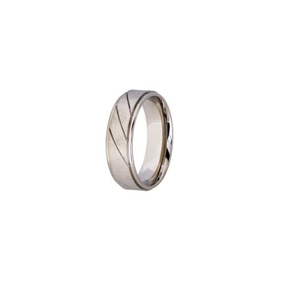 Titanium with Diagonal Grooves Wedding Band (7mm)