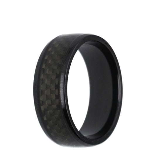 Black Titanium & Carbon Fibre Band (8mm)