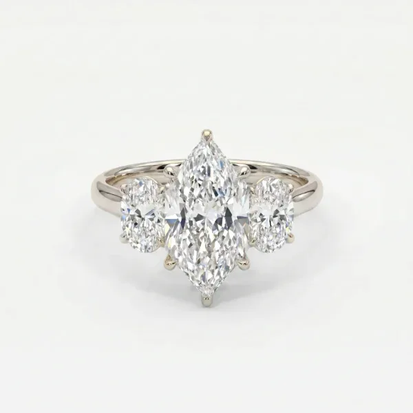 Dutch Marquise Cut Oval Trilogy Engagement Ring white gold engagement-rings-south-africa