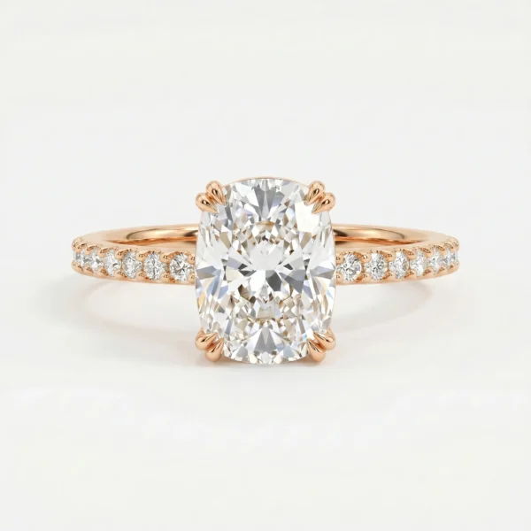 Elongated Cushion Cut Side Stone Engagement Ring rose gold engagement-rings-south-africa