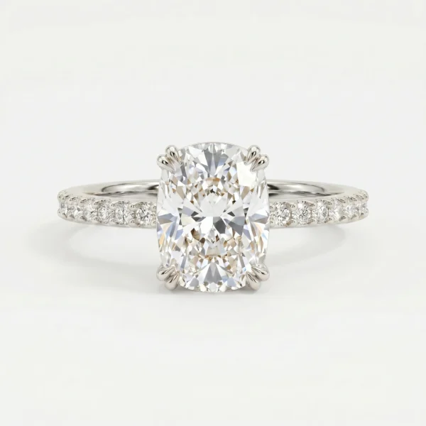 Elongated Cushion Cut Side Stone Engagement Ring white gold engagement-rings-south-africa