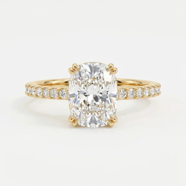 Elongated Cushion Cut Side Stone Engagement Ring yellow gold engagement-rings-south-africa