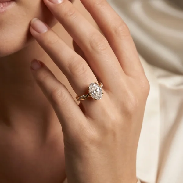 Oval Double Claw Twist band Engagement Ring moissanite-engagement-rings-south-africa