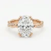 Oval Double Claw Twist band Engagement Ring rose gold engagement-rings-south-africa
