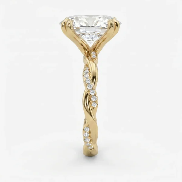 Oval Double Claw Twist band Engagement Ring side engagement-rings-south-africa