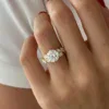 3ct Round and Marquise Cluster Engagement Ring