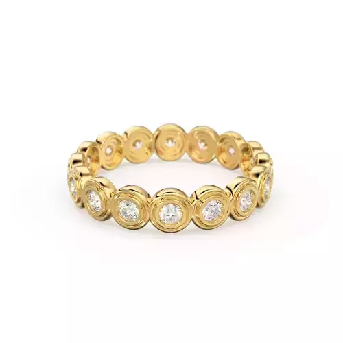 Bezel Full Eternity Moissanite Promise Ring