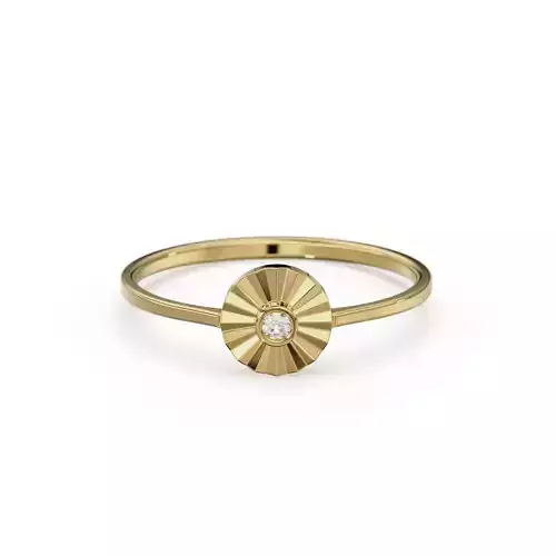 Bezel Setting Star Disc Cut Moissanite Promise Ring