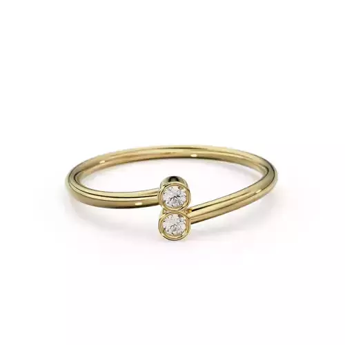 Bypass Dual Moissanite Promise Ring