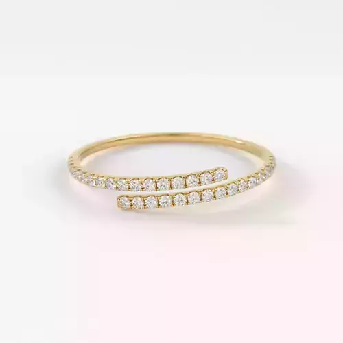 Bypass Open Stackable Bridal Moissanite Promise Ring