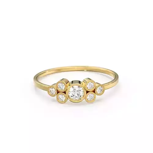 Cluster Bezel Moissanite Promise Ring
