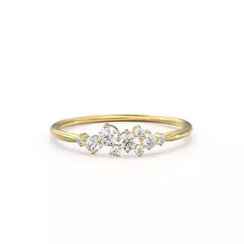 Cluster Round Moissanite Promise Ring