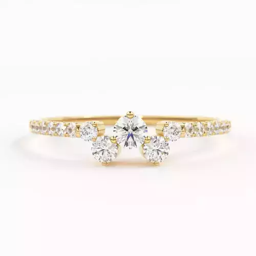Cluster Stackable Bridal Moissanite Promise Ring